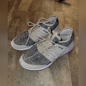 Adidas tubular radial shoes size 4.5 big kid  beige black